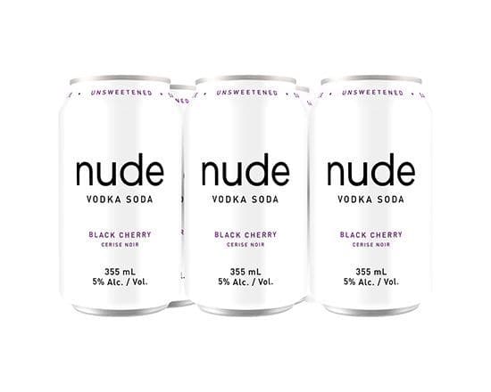Nude Beverages Vodka Soda Black Cherry, 6 x 355 ml