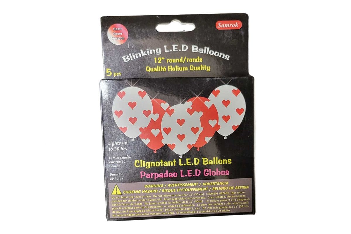 Samrok Heart Blinking L.E.D Balloons (12" Round)