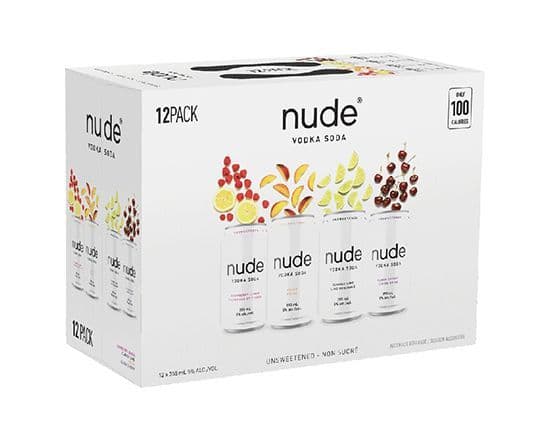 Nude Beverages Vodka Soda Mixer Pack, 12 x 355 ml