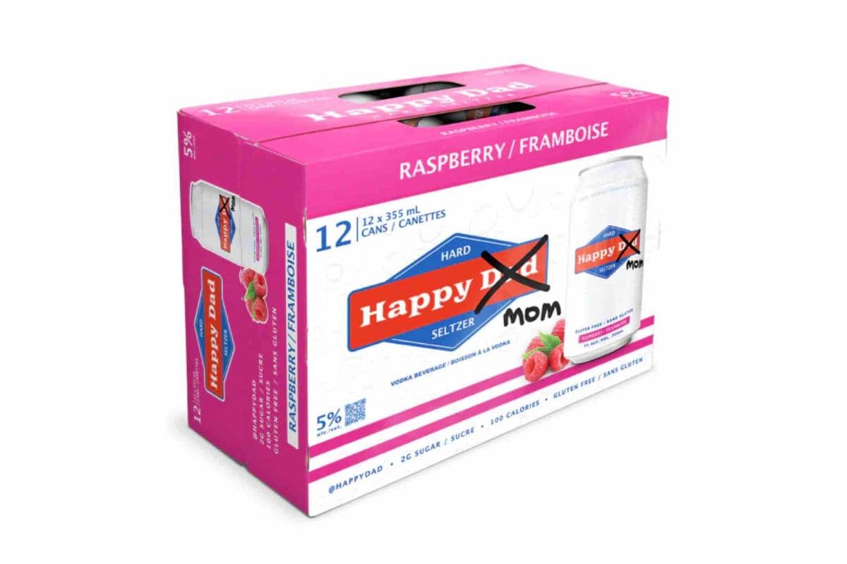 Happy Dad Hard Seltzer Raspberry (12 x 355mL Cans)