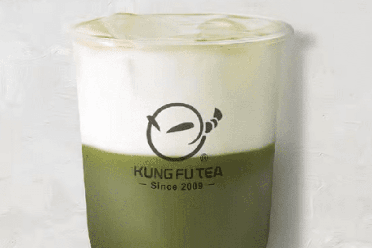 Cold Cheese Milk Matcha Latte with Ice Cream