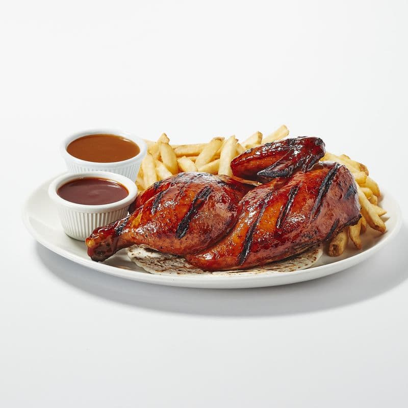 Repas demi-poulet saveur BBQ aux pommes / Half apple BBQ-flavored chicken