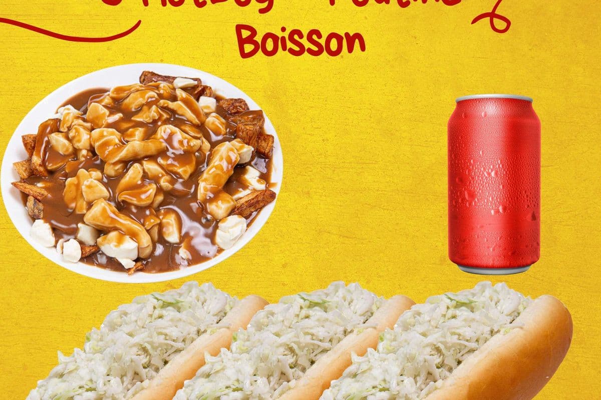 3 Hot-Dogs + Poutine + Boisson