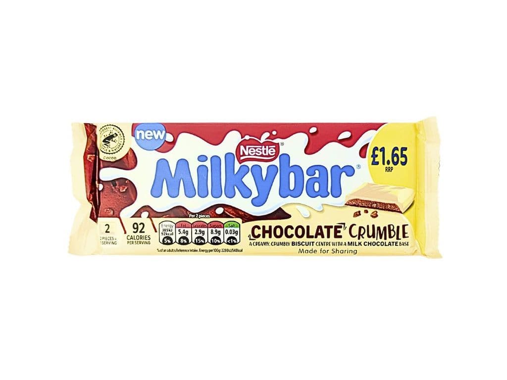 Nestle Milkybar Chocolate Crumble UK 84g Milk and White Biscuit Bar