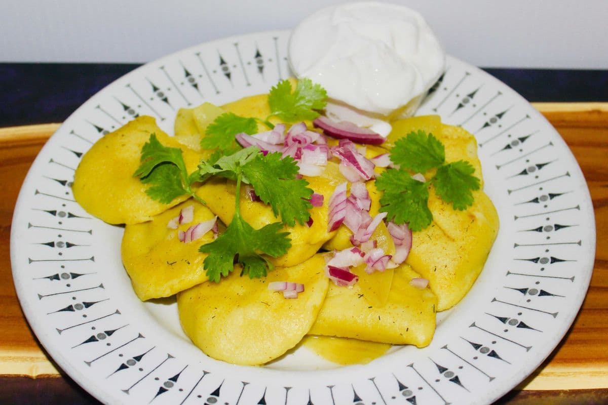 Perogies with Sour Cream