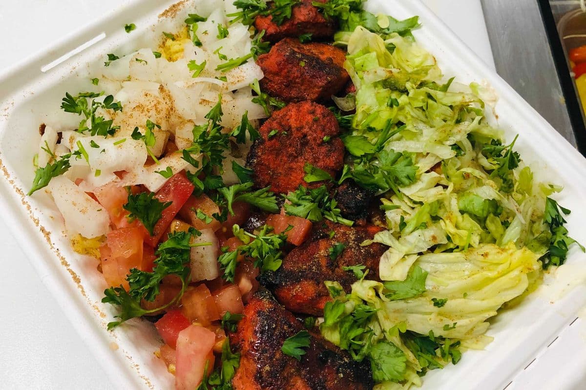 Chicken Kebab Dinner on the Salad