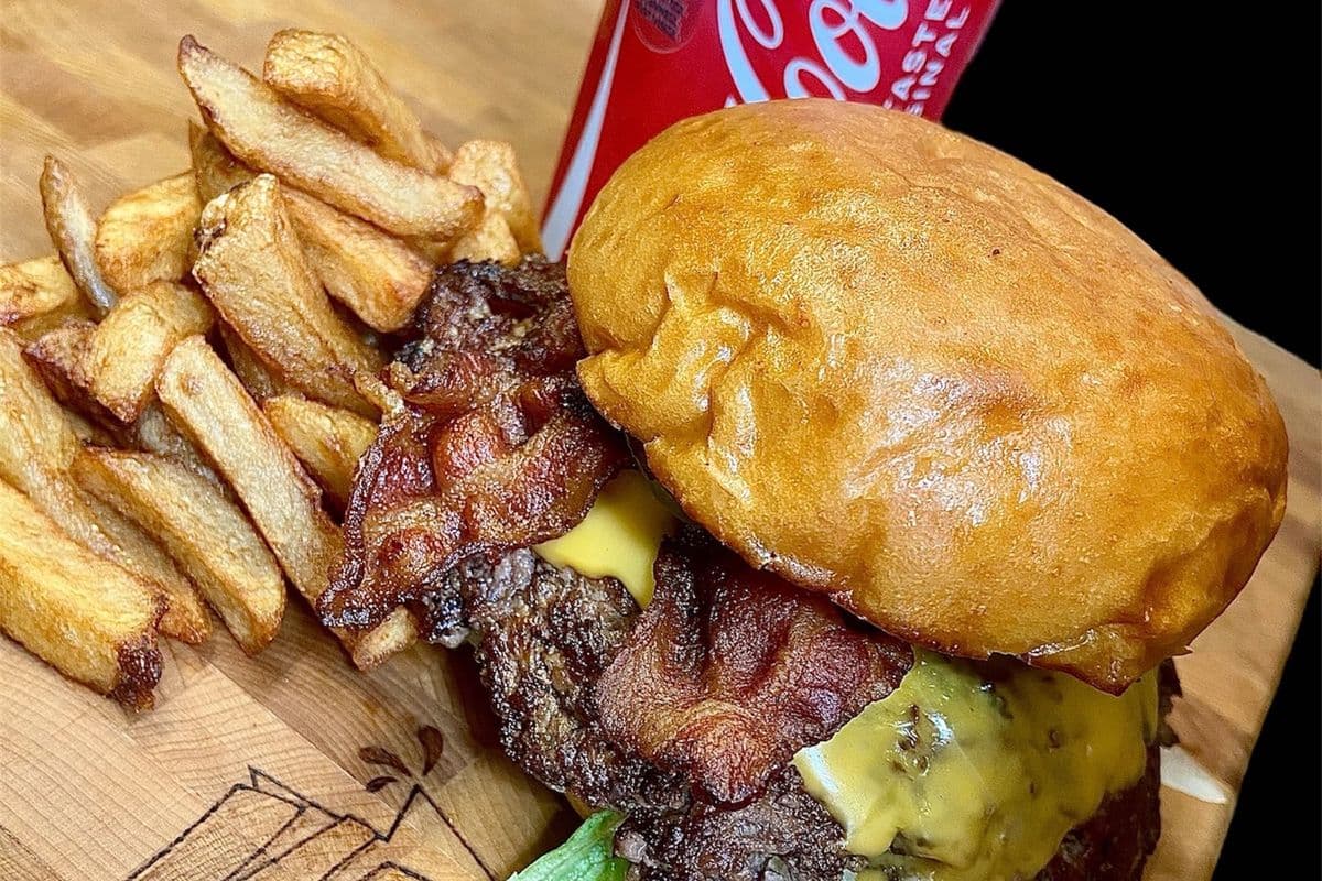 Combo Number Twelve - Bacon Cheeseburger, Fries, and Canned Drink