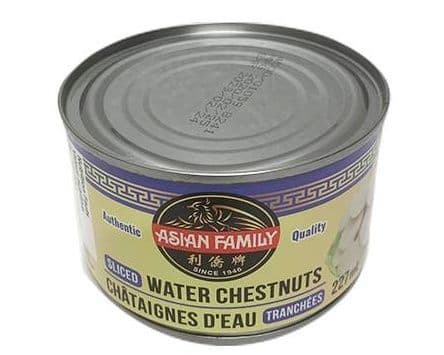 ASIAN FAMILY SLICED WATER CHESTNUTS 227ML