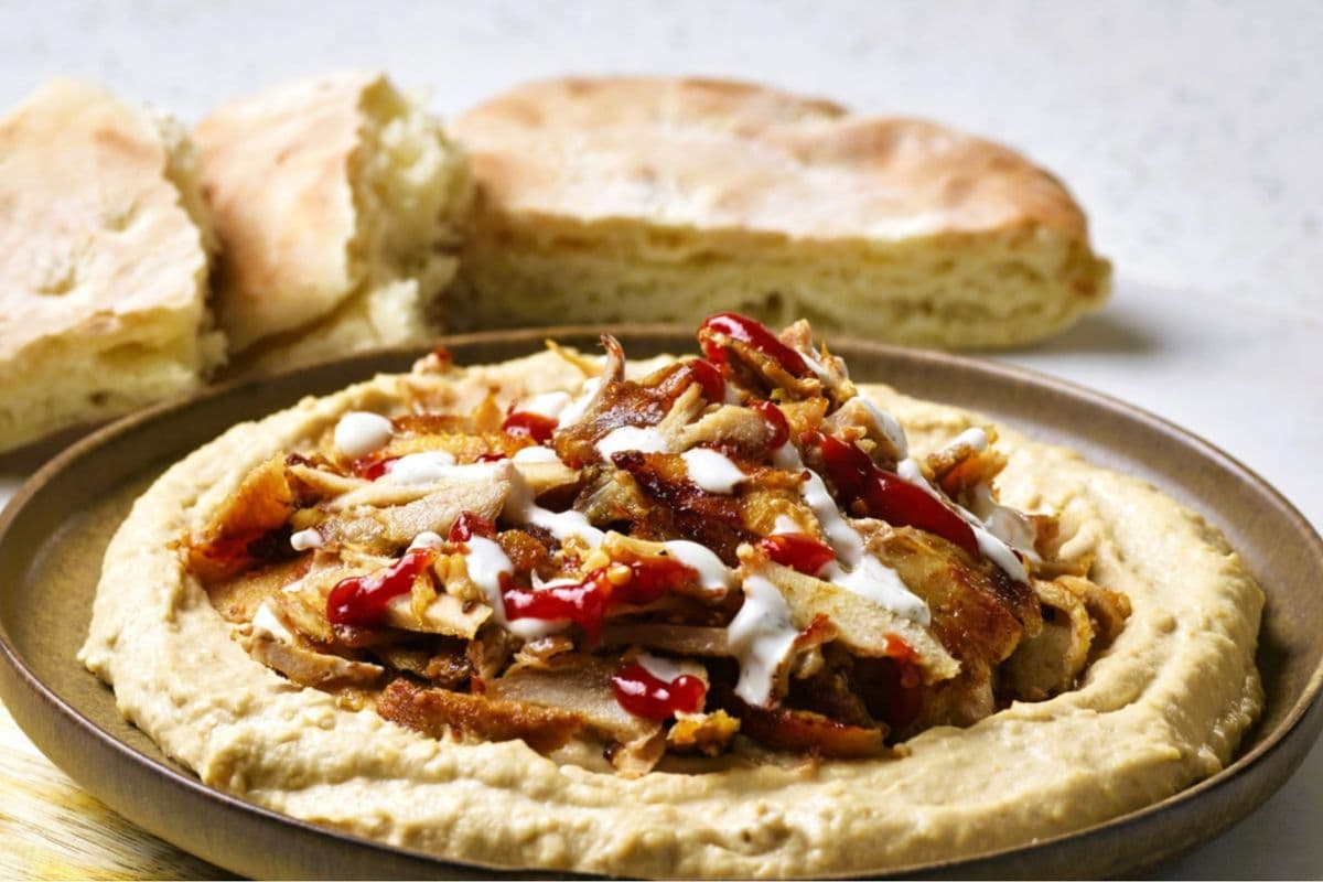 Chicken Shawarma on Hummus