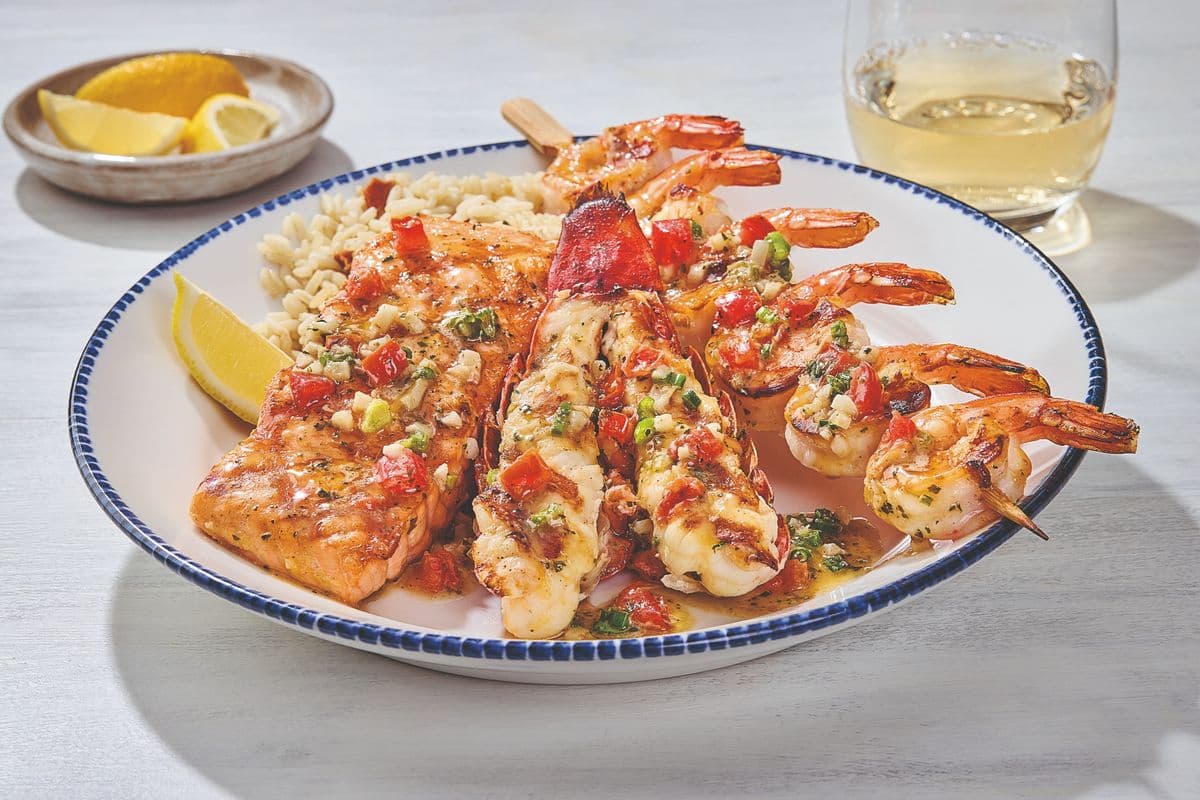 Grilled Lobster, Shrimp & Salmon
