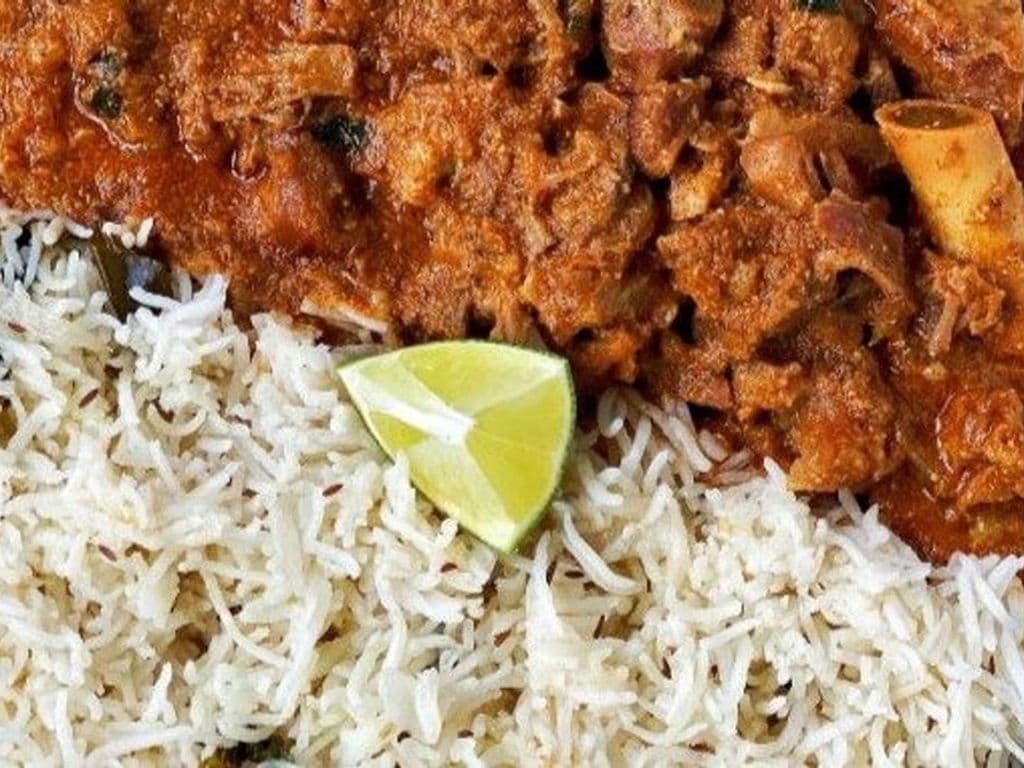 Bagara Rice With Mutton Curry