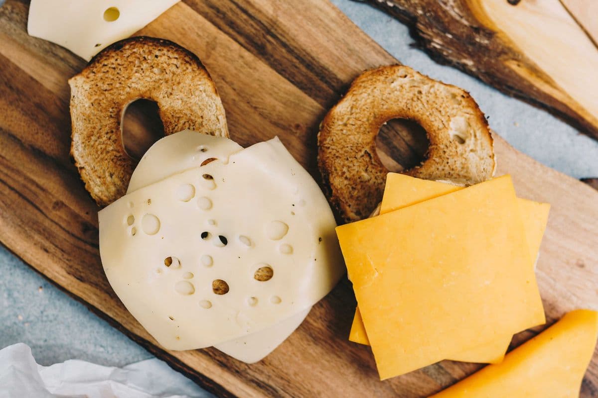 Bagel with Sliced Cheese