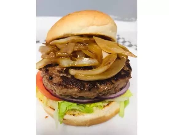 Caramelized Onion Cheeseburger