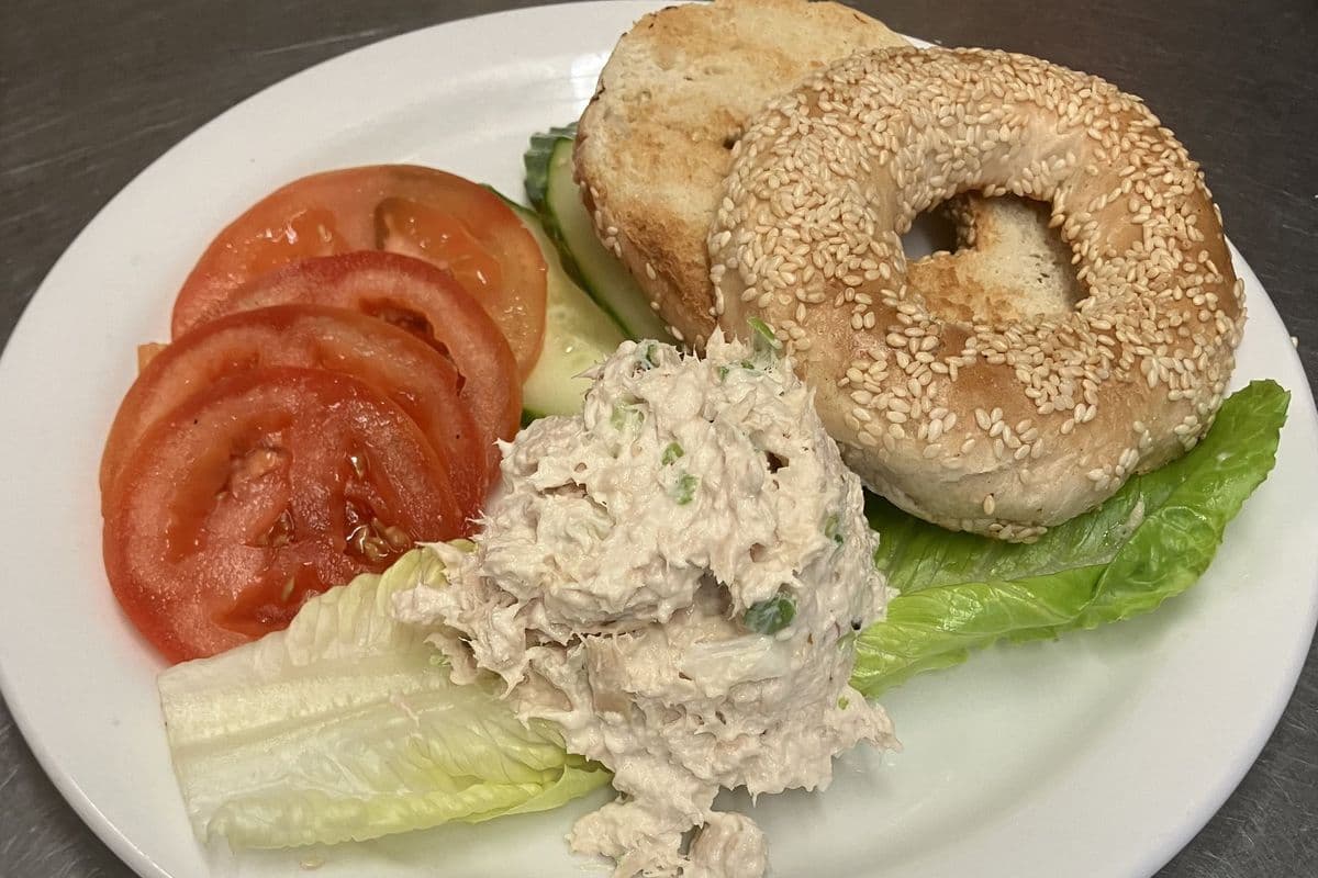 Toasted Bagel With Tuna
