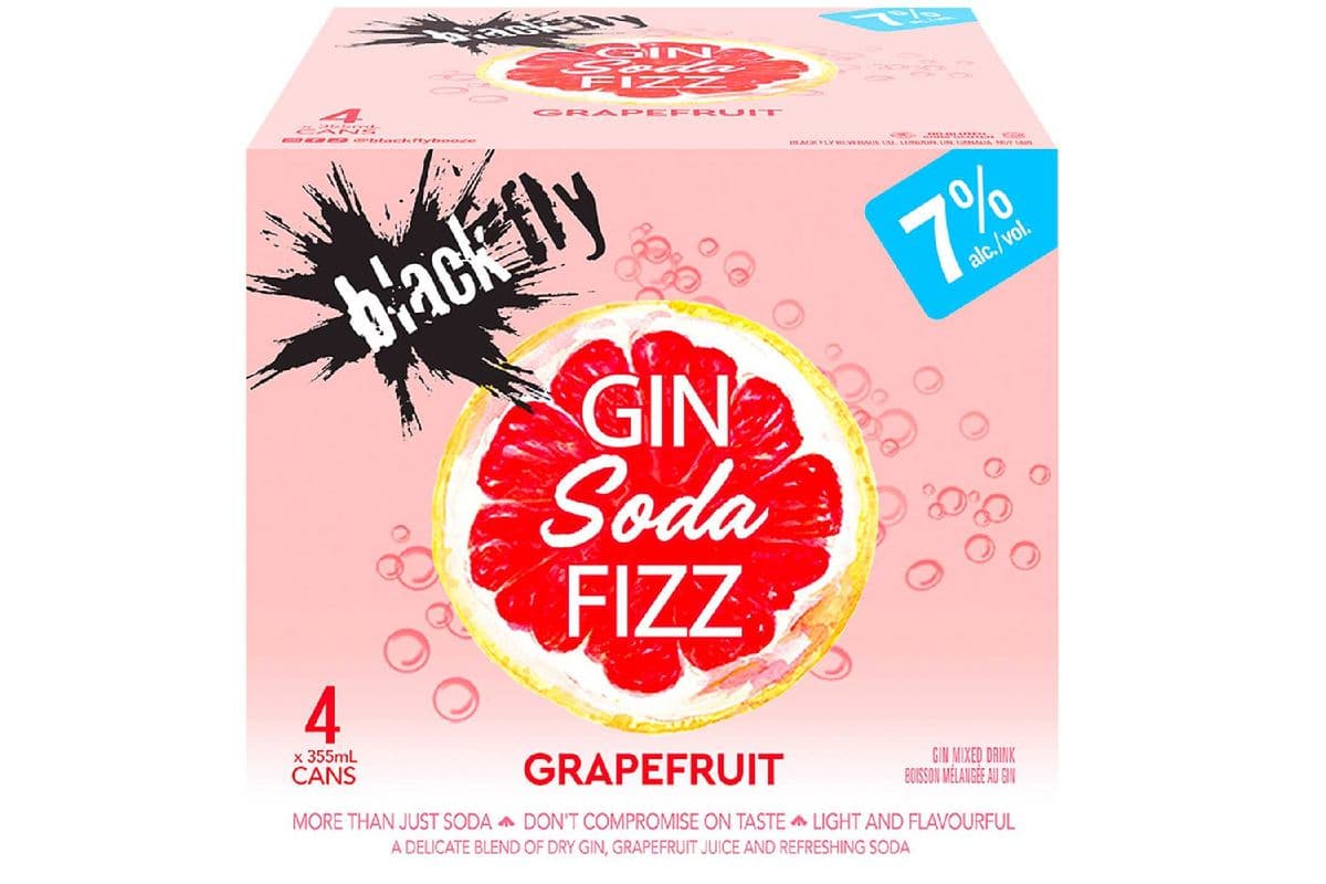 Black Fly Gin Fizz Grapefruit (4 x 355ml)