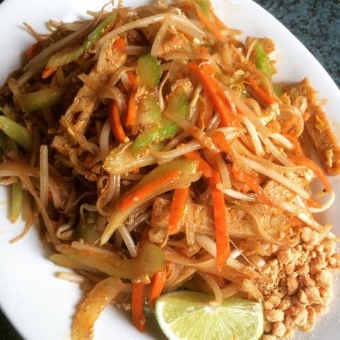 67. Vegetarian Pad Thai with Tofu, Egg, Carrots, and Celery