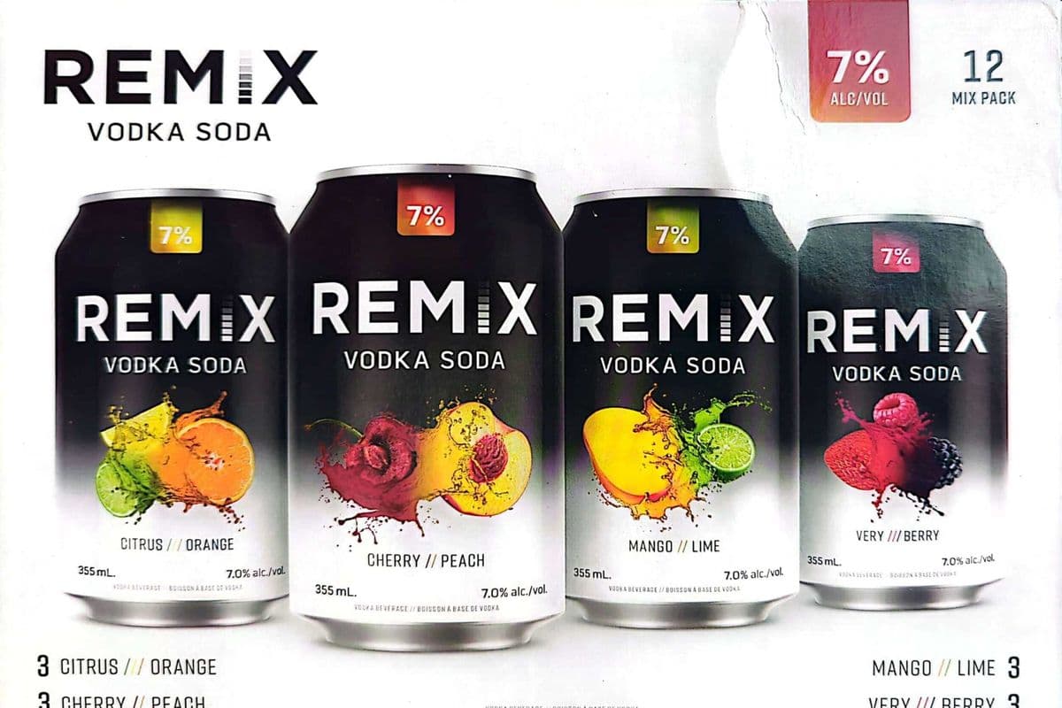 Remix Vodka Soda 7% Variety Pack (1 x 12 X 355ml Cans)