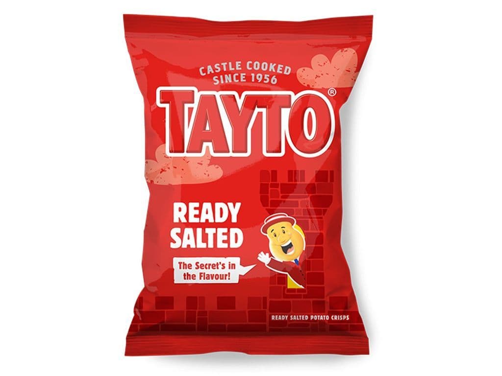 Tayto Ready Salted Irish Potato Crisps 32.5g Salty Chips
