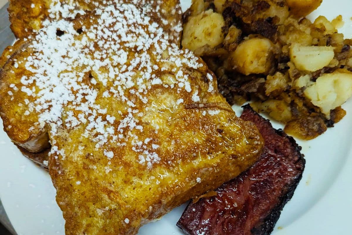 Challah French Toast with Smoked Meat Hash