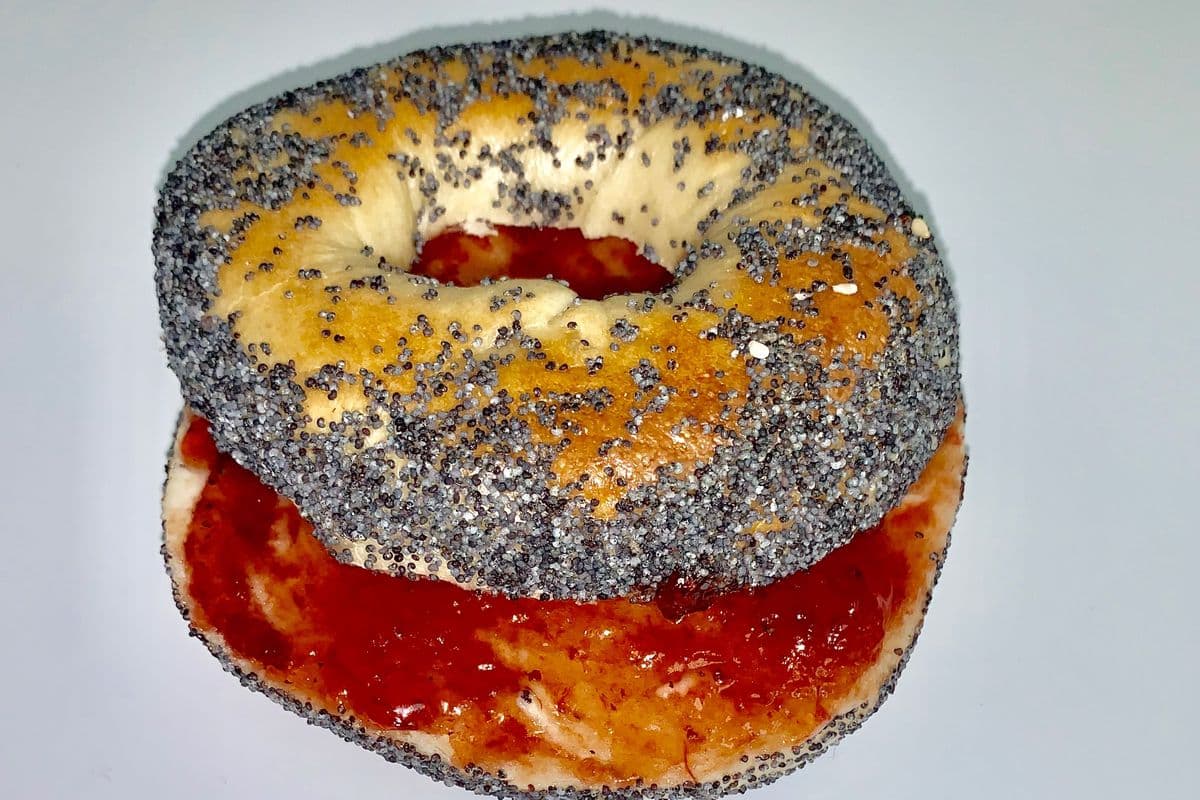 Strawberry Jam Spread Bagel