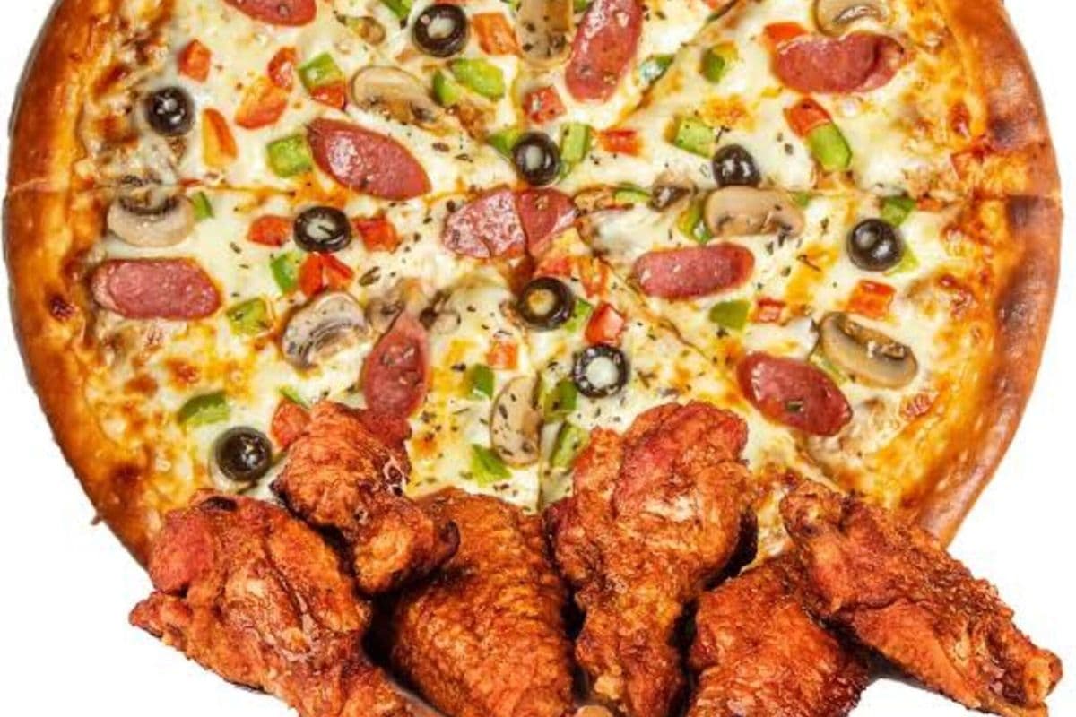 X-Large Two-Topping Pizza and 8 Wings