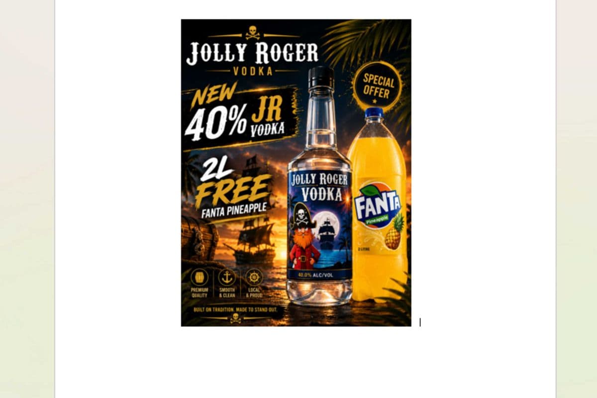 NEW: JR Vodka 40% with free 2L Coke (1 x 1750ml)
