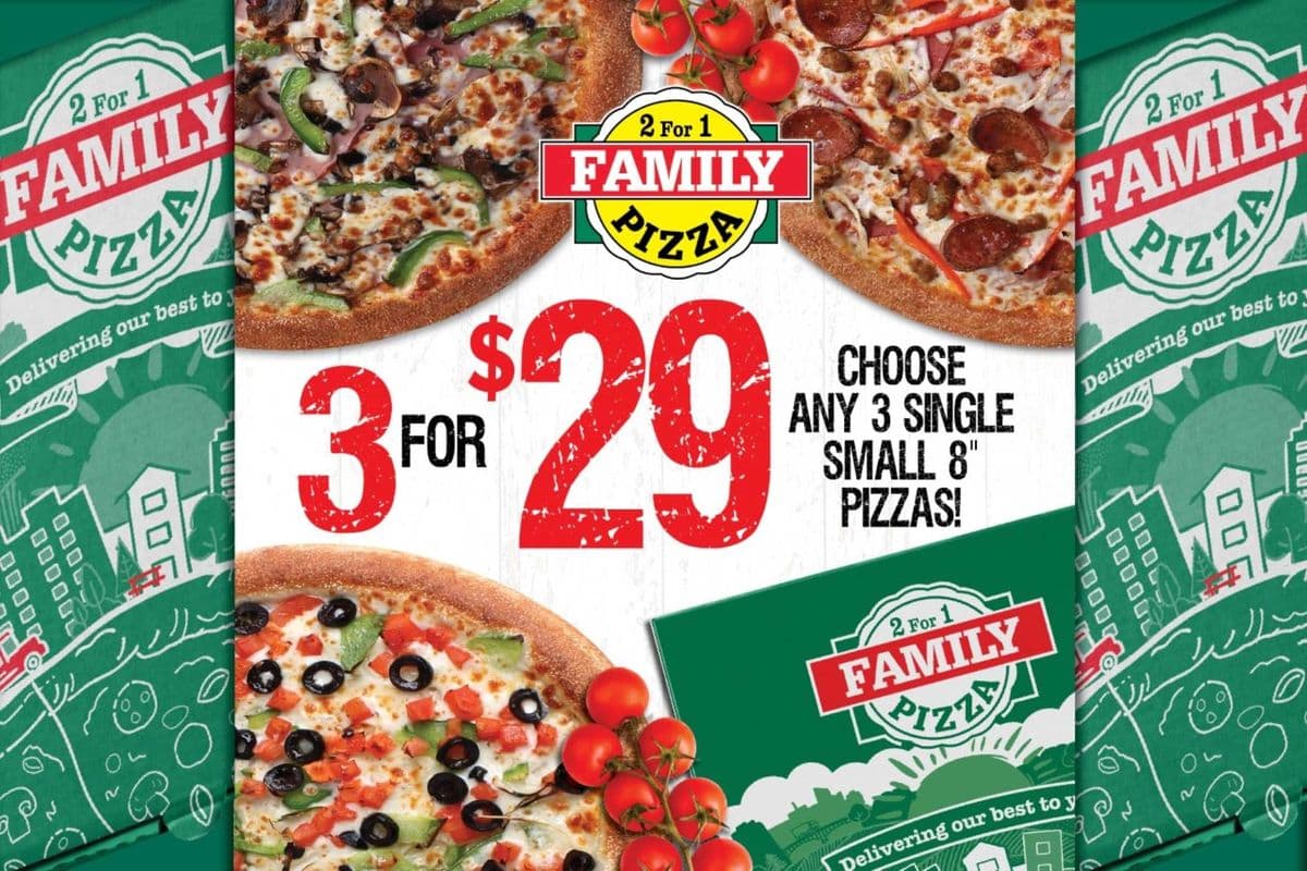 Any Three 8" Small Pizzas