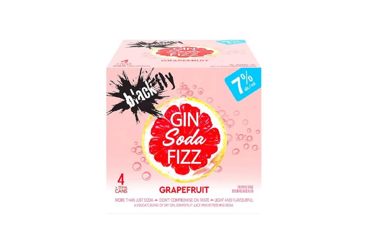 Black Fly Grapefruit Gin Soda Fizz-4PK (4 x 355ml)