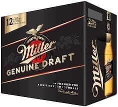 MILLER GENUINE DRAFT 12 BOTTLES (12 x 330 ml Bottles)