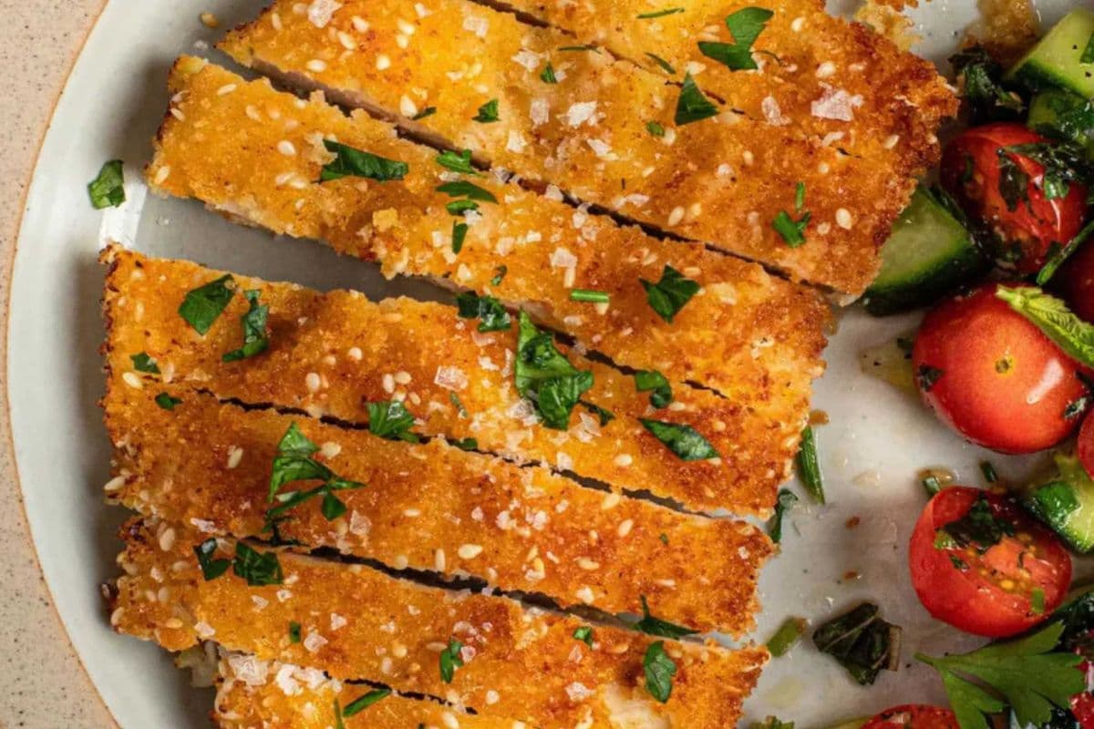 Hellenic Crispy Chicken Schnitzel