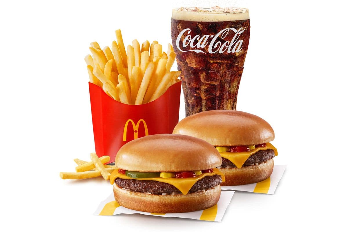 2 Cheeseburger Extra Value Meal [740-1180 Cals]