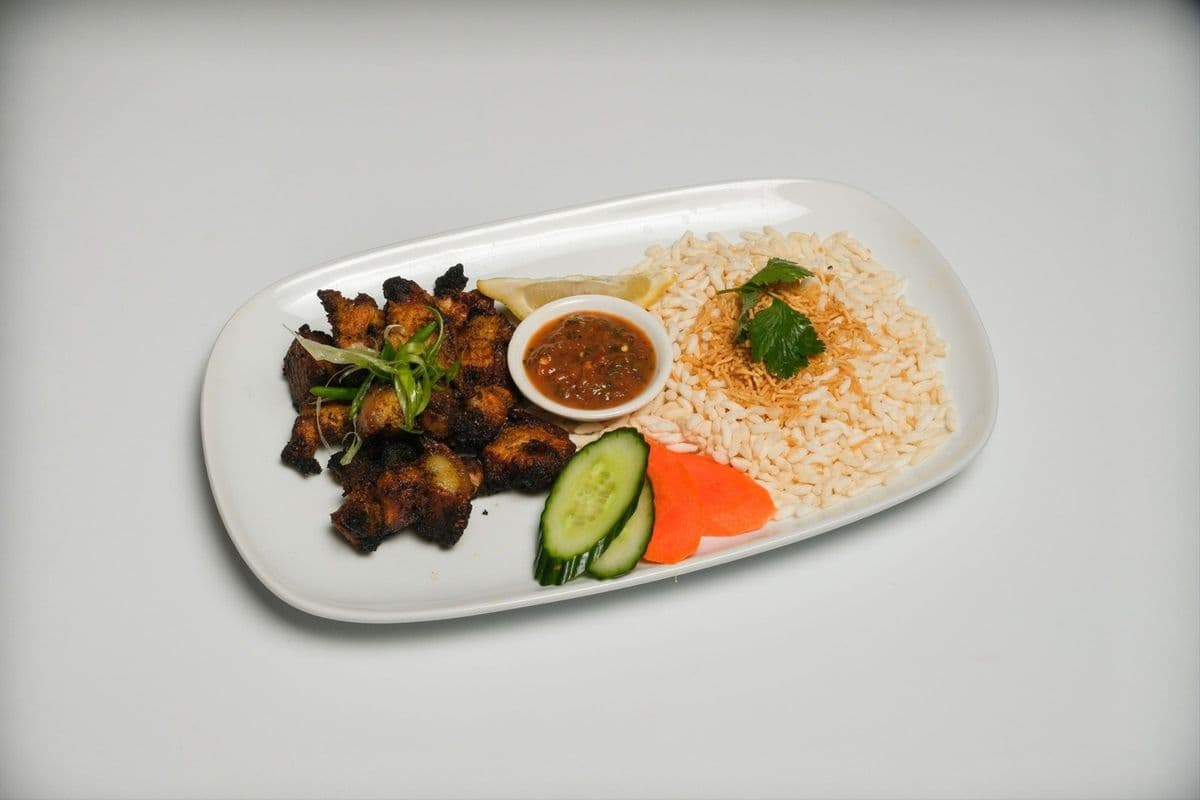 Himalayan pork saag with rice