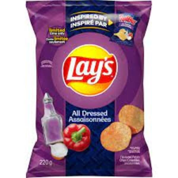 Lay's Croustilles Assaisonnees 220g/ Lay's All Dressed Potato Chips 220g