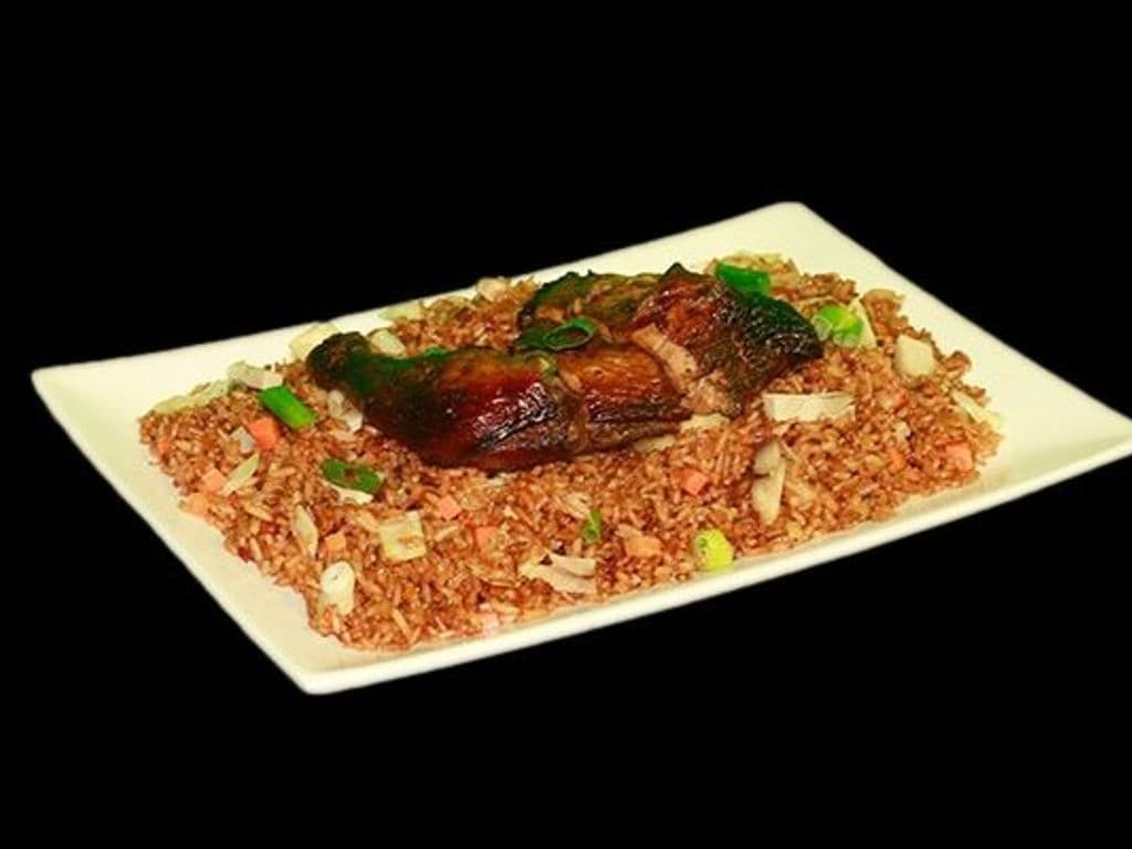 Island Mix Fried Rice Jerk Chicken on Top