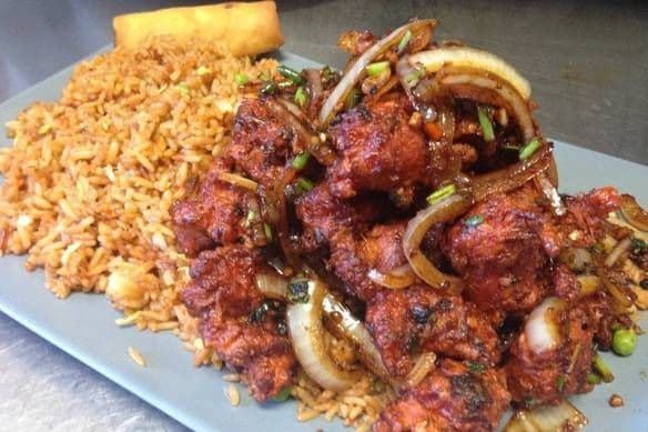 Bombay Chicken on Fried Rice
