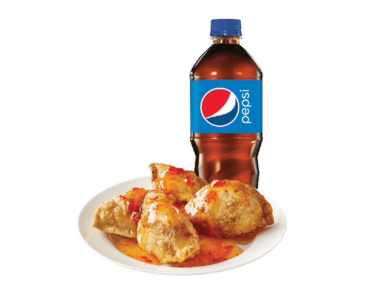 Fried Dumplings & Bottled Drink Trio
