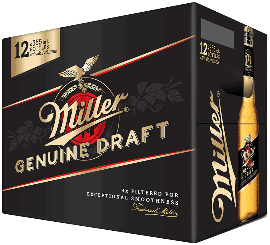 Miller Genuine Draft 12BT (12 x 355 ml bottles)
