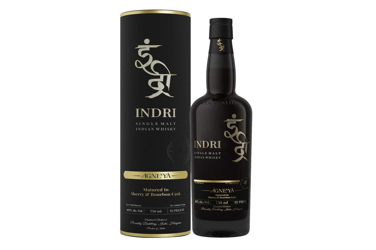 Indri Agneya Single Malt Indian Whiskey 750ml (1 x 750ml)