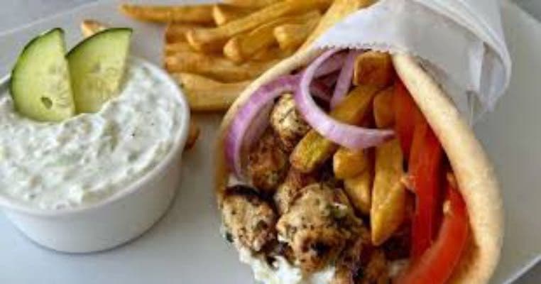 Pork Souvlaki Pita Wrap