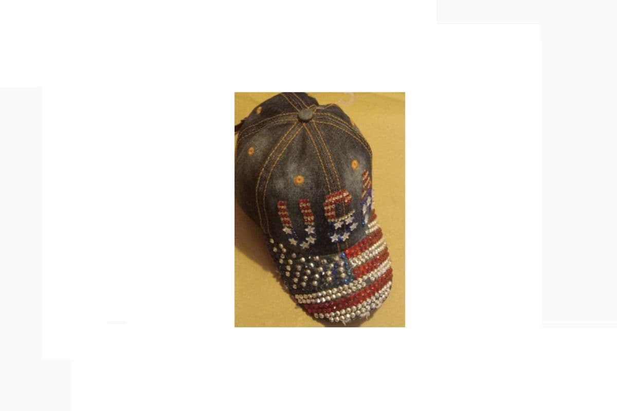 USA Rhinestone Denim Hat