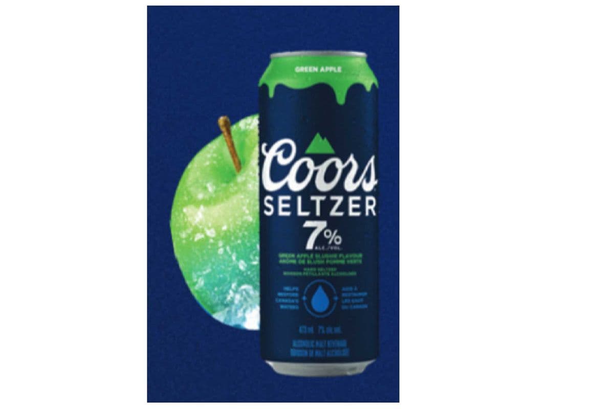 Coors Seltzer 7 Green Apple Slushie (1 x 473 ml can)