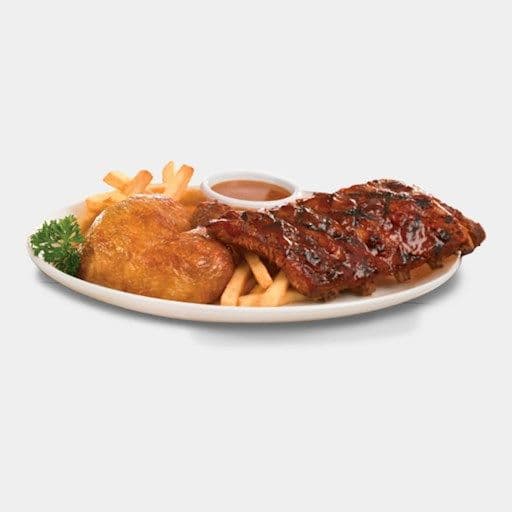Combo quart de poulet cuisse et demi-côtes levées / Quarter Chicken Leg & Half Rack Ribs Combo