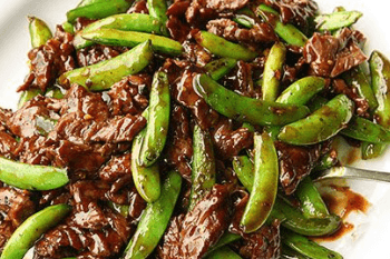 55. Sliced Beef with Snap Peas