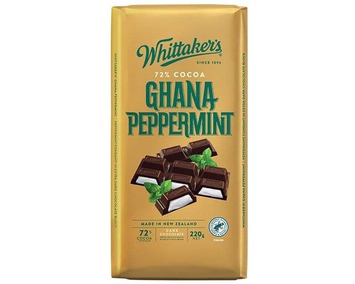 WHITTAKER'S GHANA PEPPERMINT CHOCOLATE 220G