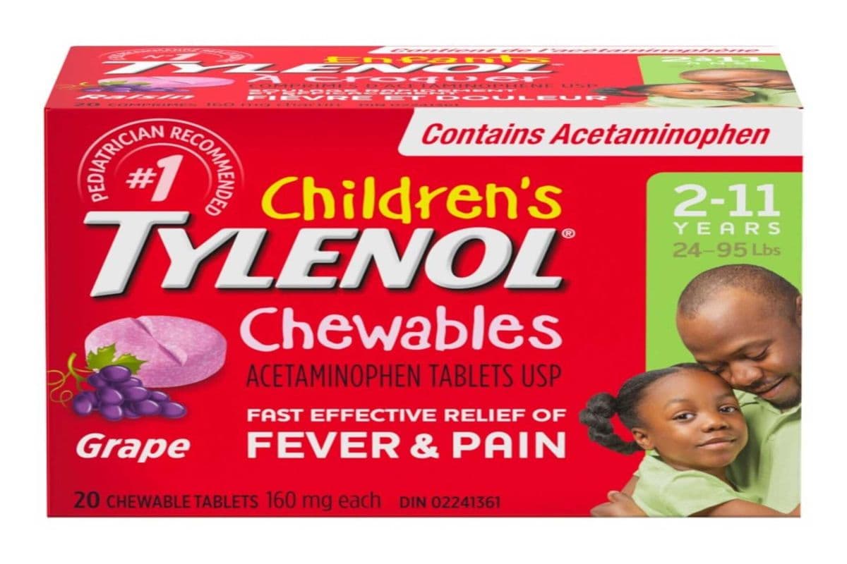 Tylenol* Children's Chewable Tablets Grape Punch - 160mg - 20's�