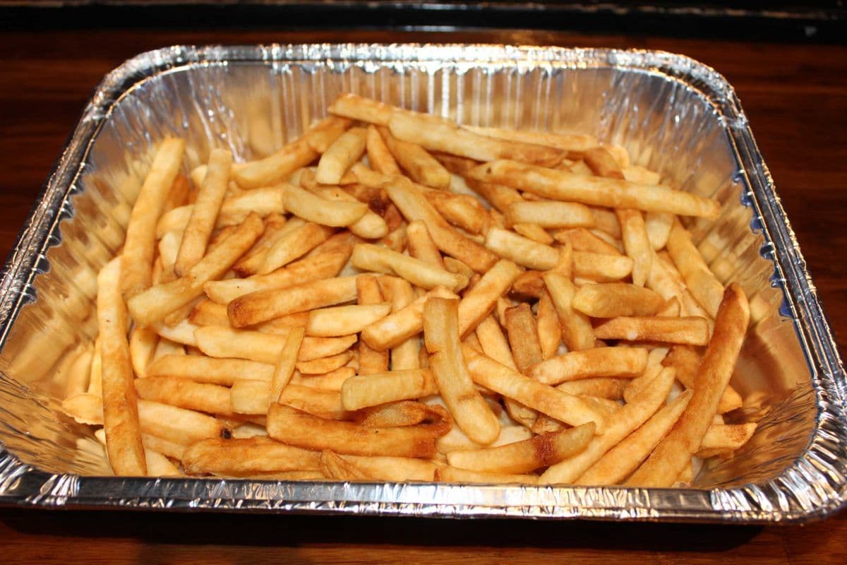 party tray of crispy french fries