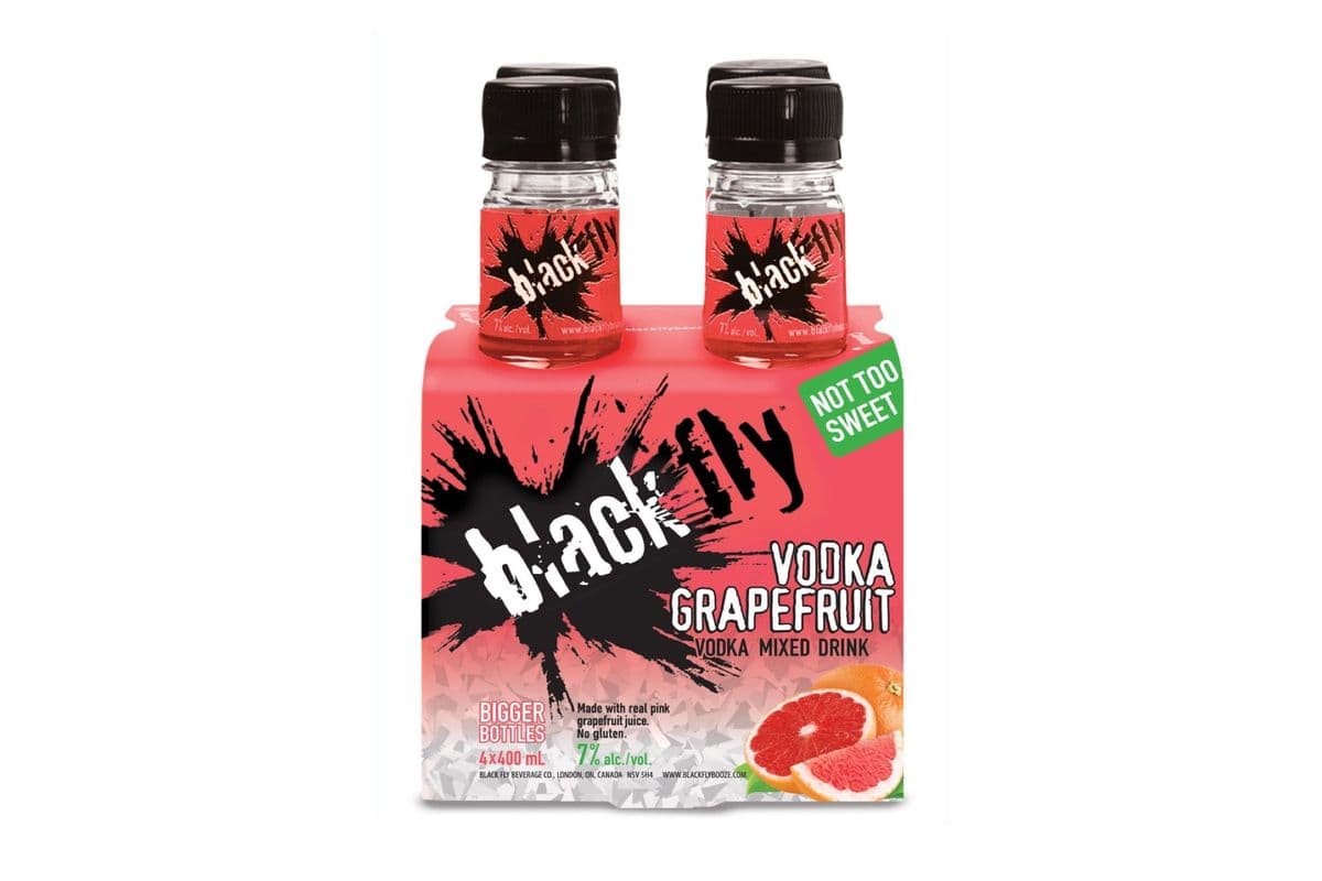 Black Fly Vodka Mixed Drink - Grapefruit (4 x 400ml Bottles)