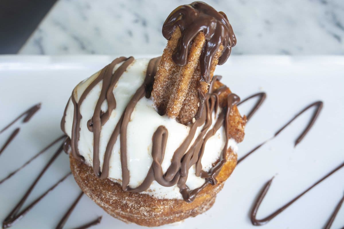 Churro Donut with Ice Cream