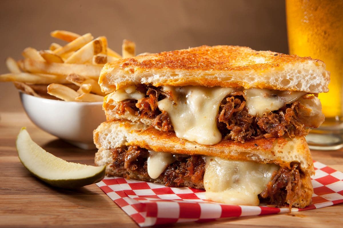 Pulled Pork Grilled Cheese Sandwich