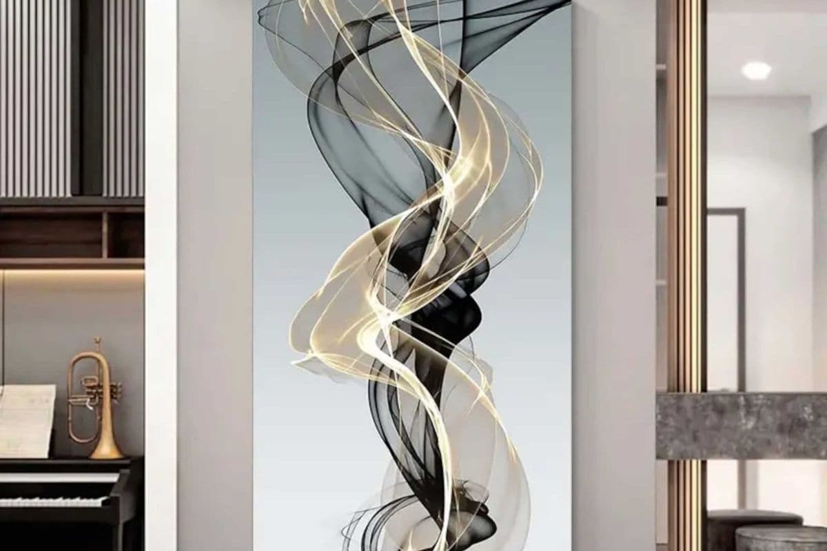 Nordic Abstract Ribbon Canvas Painting, Modern Wall Art SKU106W